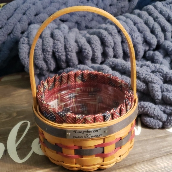 Longaberger Accents 997 Longaberger Inaugural Flag Basket Combo